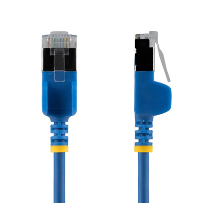 StarTech.com 1.5m Blue Ultra Slim Cat6A Ethernet Cable, Snagless, FTP, Pure Bare Copper Wire, 34AWG Slim RJ45 Network Patch Cord, Individually Tested