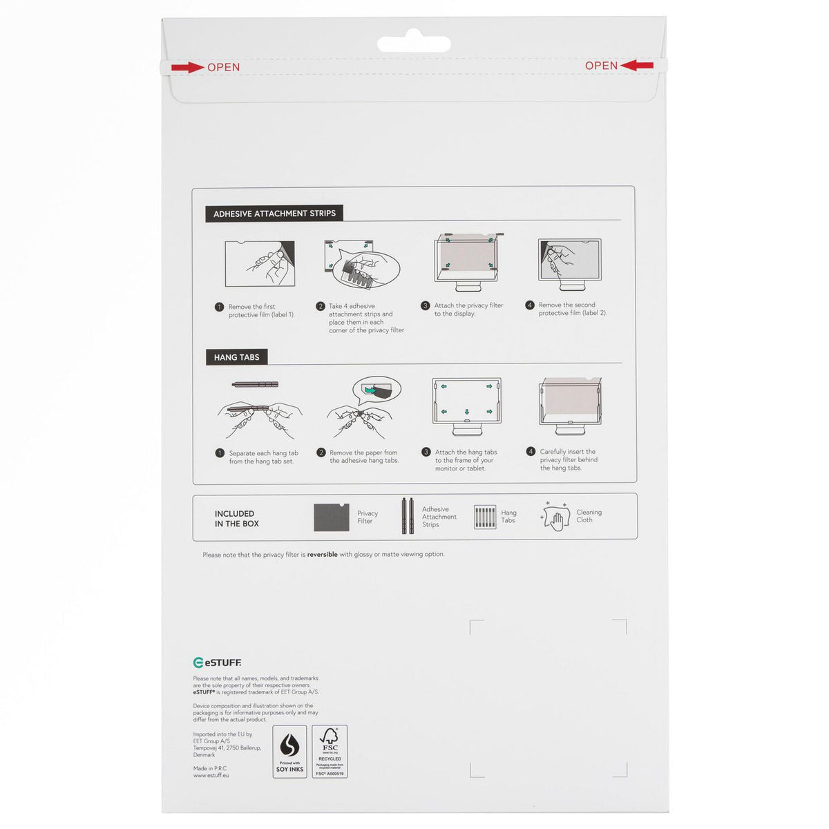 eSTUFF GLBB14304190 display privacy filter 35.8 cm (14.1") Laptop Frameless display privacy filter