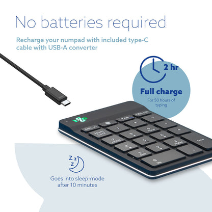 R-Go Tools Numeric keypad R-Go Numpad Break, ergonomic numeric keypad with break software, bluetooth, black