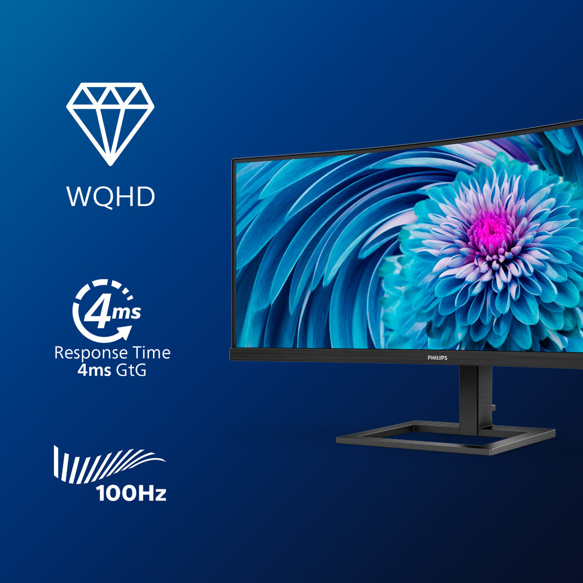 Philips E Line 346E2CUAE/00 computer monitor 86.4 cm (34") 3440 x 1440 pixels Wide Quad HD+ LCD Black
