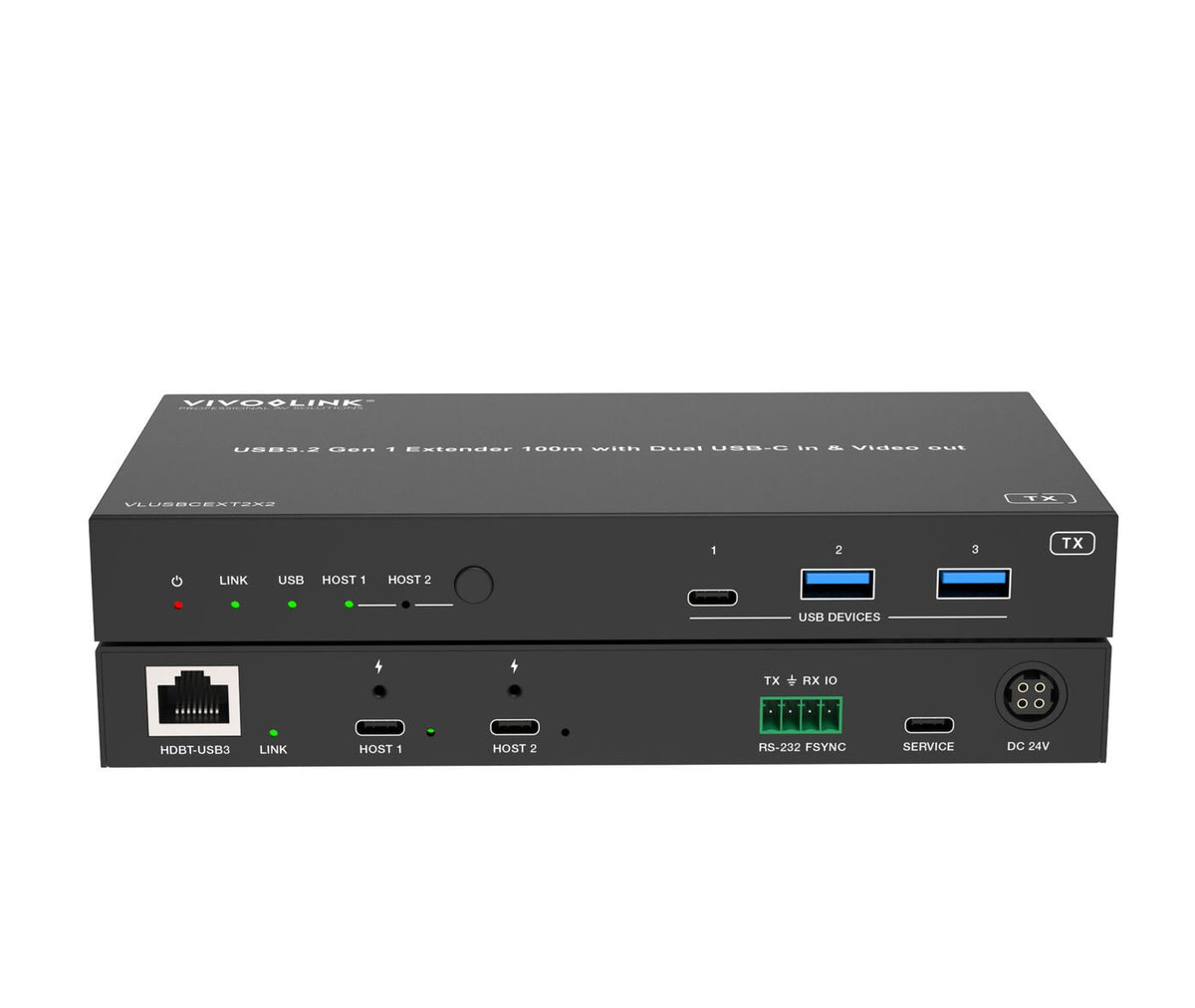 Vivolink VLUSBCEXT2X2 USB graphics adapter Black