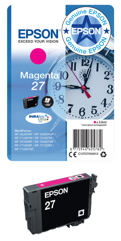 Epson Alarm clock Multipack 3-colour 27XL DURABrite Ultra Ink