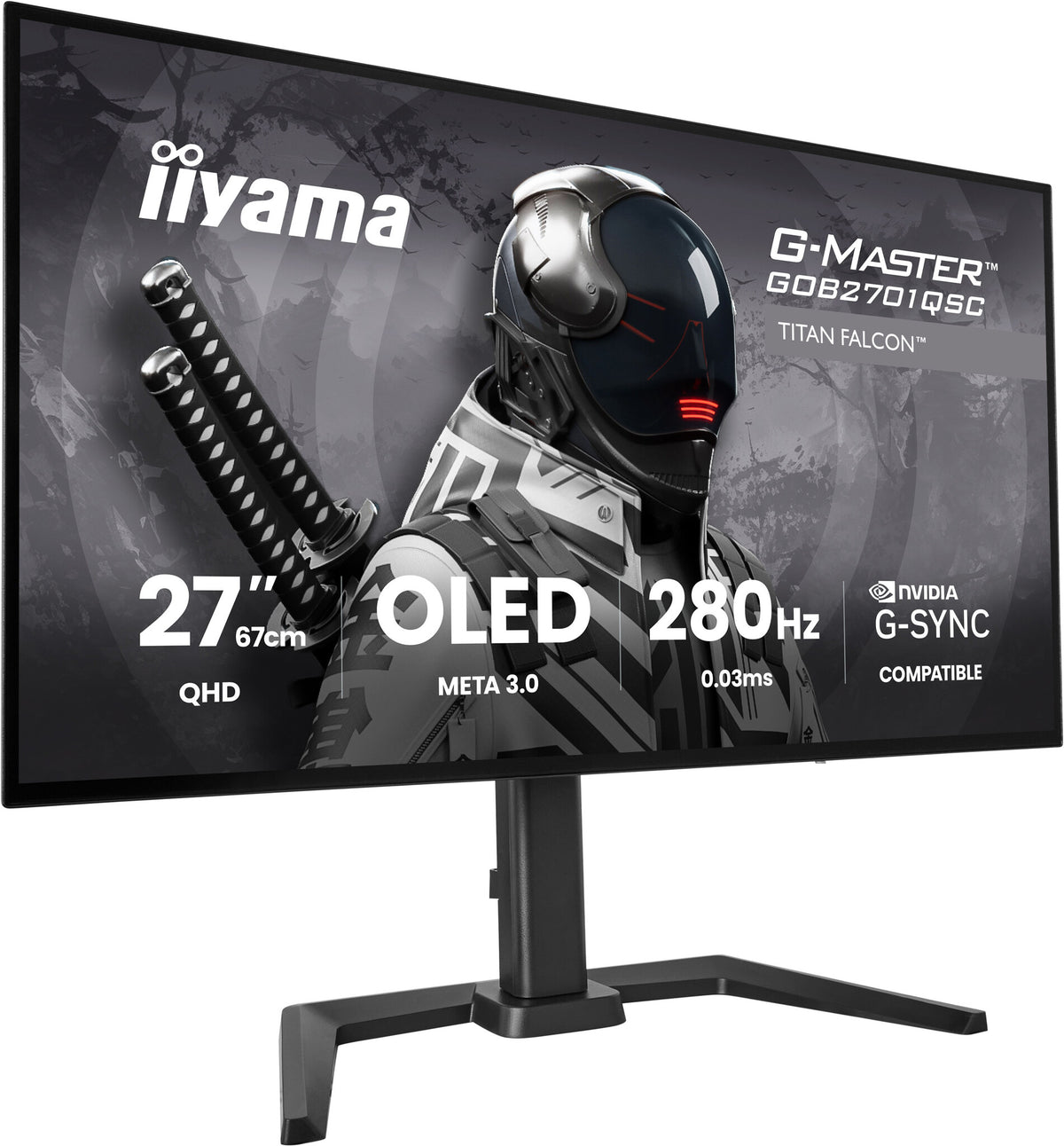 iiyama G-MASTER GOB2701QSC-B1 computer monitor 68.6 cm (27") 2560 x 1440 pixels 2K Ultra HD OLED Black