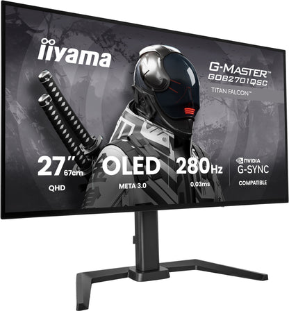 iiyama G-MASTER GOB2701QSC-B1 computer monitor 68.6 cm (27") 2560 x 1440 pixels 2K Ultra HD OLED Black