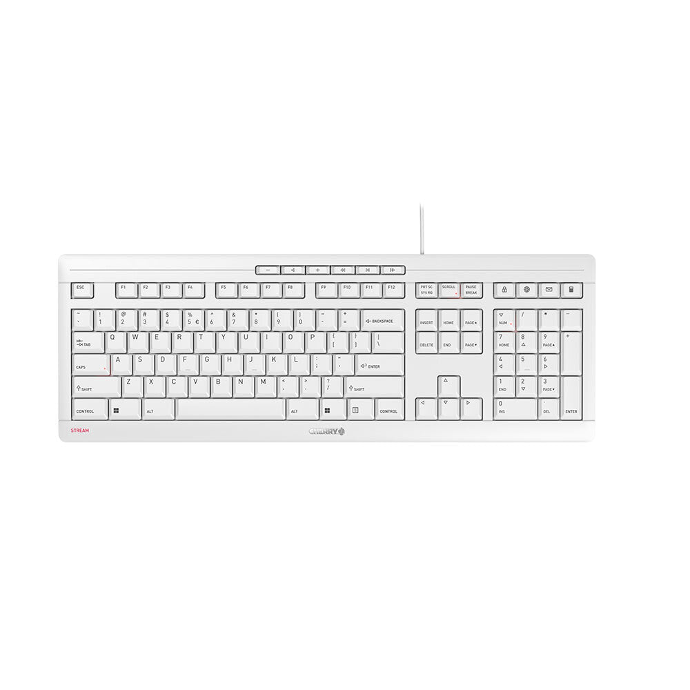 CHERRY STREAM keyboard Office USB QWERTY US English White