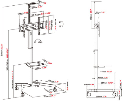 Vision VFM-F19 TV mount/stand 2.03 m (80") Black