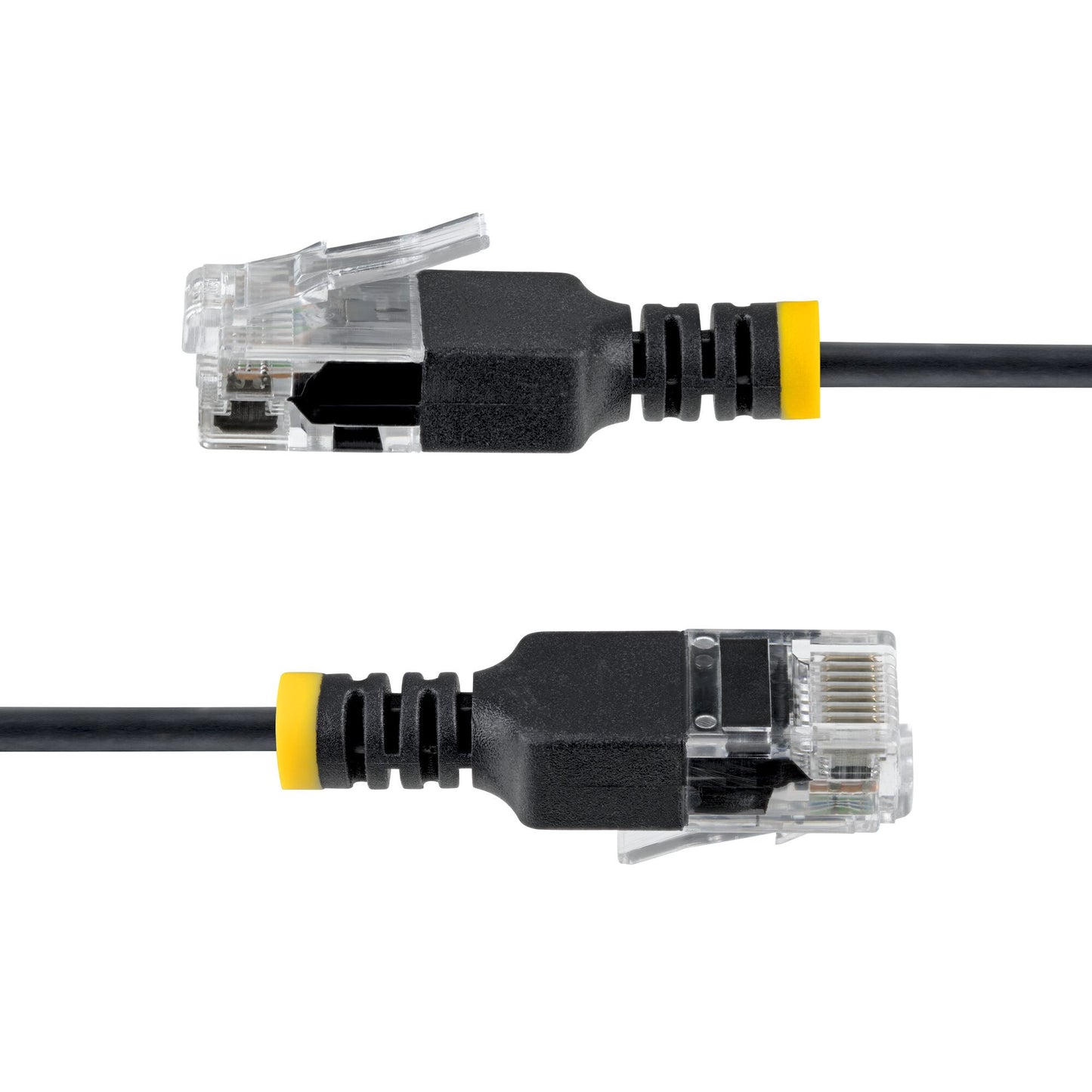 StarTech.com 15cm Black Ultra Slim Cat6A Ethernet Cable, UTP, Pure Bare Copper Wire, 34AWG Slim RJ45 Network Patch Cord, Individually Tested