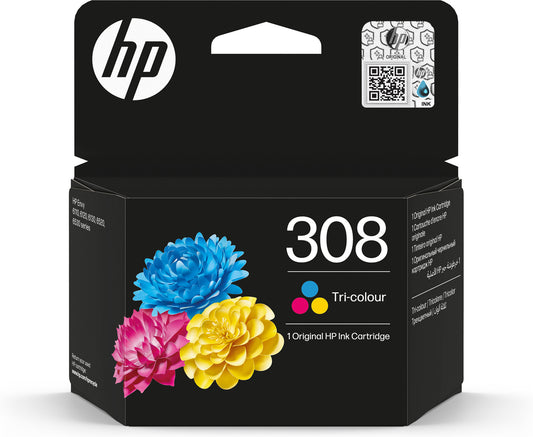 HP 308 Tri-color Original Ink Cartridge