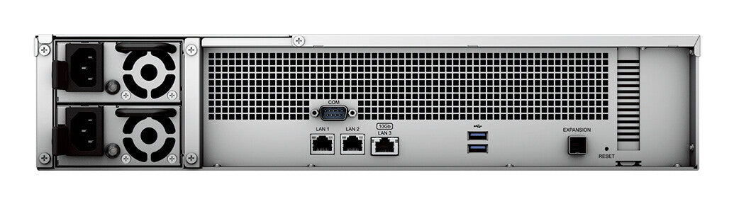Synology RackStation RS2423+ NAS/storage server Rack (2U) Ryzen Embedded V1780B 8 GB DDR4 0 TB DiskStation Manager Black, Grey