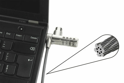 DICOTA D30887 cable lock Black, Stainless steel 2 m