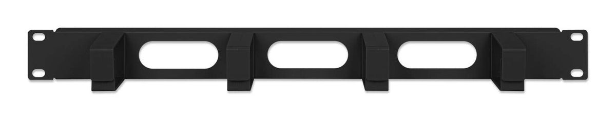 Intellinet 19" Cable Management Panel, 1U, 4 short plastic rings, Black