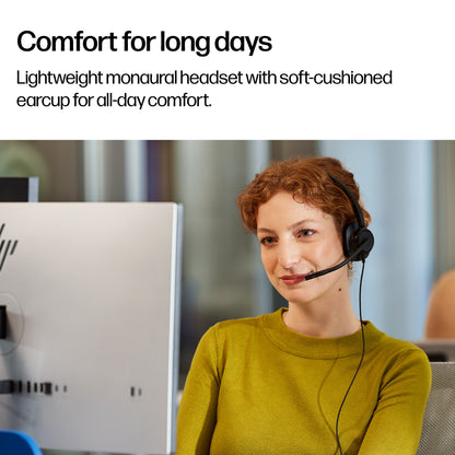 HP Poly Mission 415 Monaural USB Wired Headset Classic (Bulk)