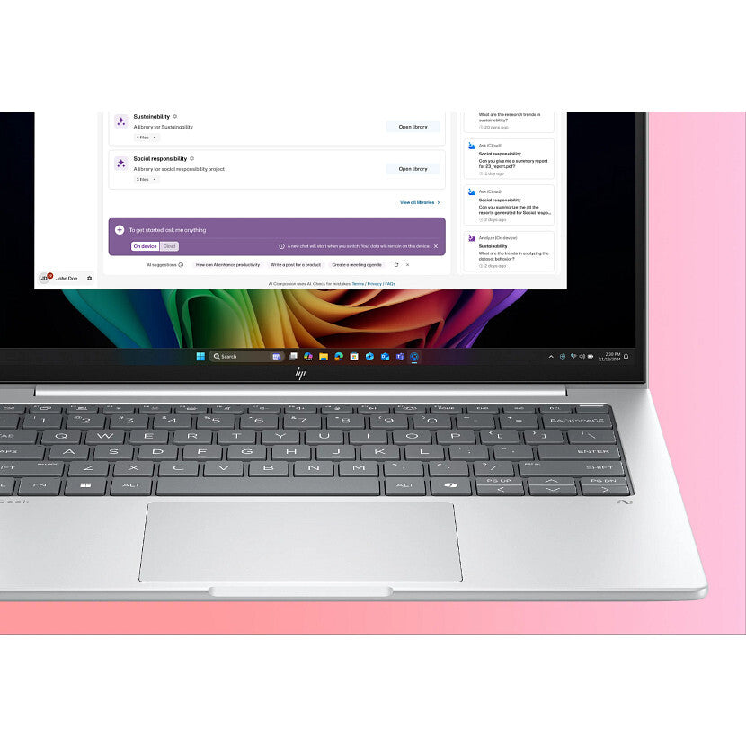HP EliteBook 8 G1a Next Gen AI PC Wolf Pro Security Edition Copilot+ PC AMD Ryzen™ AI 7 350 Laptop 35.6 cm (14") WUXGA 24 GB DDR5-SDRAM 512 GB SSD Wi-Fi 6E (802.11ax) Windows 11 Pro Silver