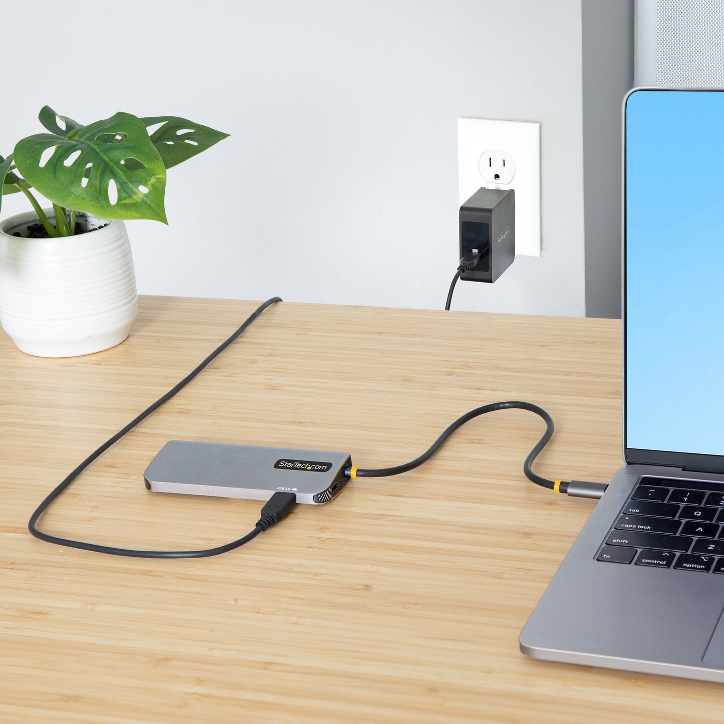 StarTech.com USB C Multiport Adapter, 4K 60Hz HDMI Video, 3 Port 5Gbps USB Hub, 100W Power Delivery Pass-Through, GbE, 12"/30cm Cable, Mini Travel Dock, Laptop Docking Station