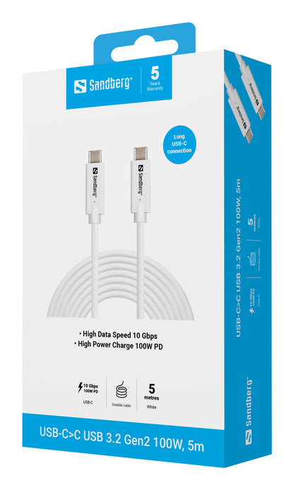 Sandberg USB-C>C USB 3.2 Gen2 100W, 5m