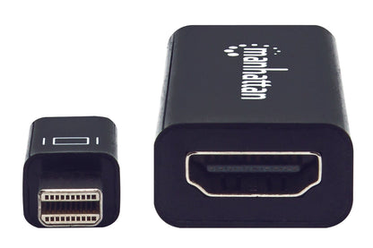 Manhattan Mini DisplayPort 1.2 to HDMI Adapter Cable, 1080p@60Hz, 12cm, Male to Female, Black, Equivalent to MDP2HDMI, Three Year Warranty, Polybag