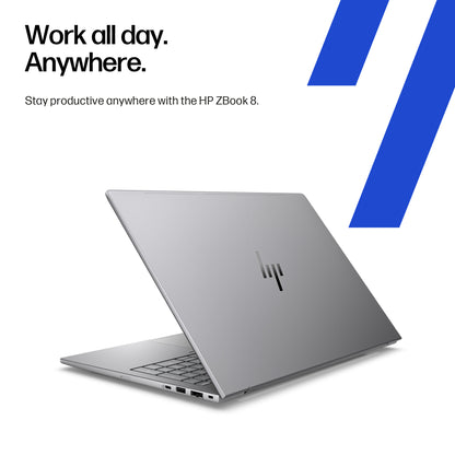 HP ZBook 8 G1i 16 inch Mobile Workstation PC Wolf Pro Security Edition - Data Science Intel Core Ultra 9 285H 40.6 cm (16") WQXGA 32 GB DDR5-SDRAM 1 TB SSD NVIDIA RTX 500 Ada Wi-Fi 7 (802.11be) Windows 11 Pro AI Workstation, AI PC Silver