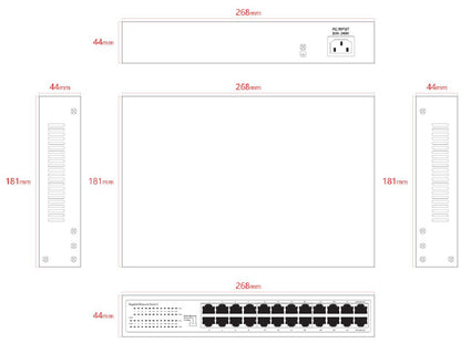 Lanview LVN-1U-24PORT-1G network switch Unmanaged Gigabit Ethernet (10/100/1000)