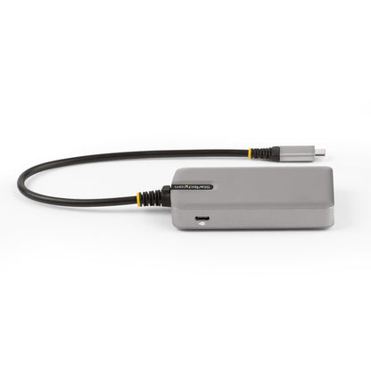 StarTech.com 4-Port USB-C Hub with USB-C DP Alt Mode Video Output 4K 60Hz - 3x USB-A, 1x USB Type-C, 100W Power Delivery Pass-Through, USB 3.2 10Gbps, 1ft/30cm Cable, Portable USB Hub