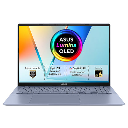 ASUS Vivobook S16 S3607NA-SH002W Snapdragon X2E-88-100 Laptop 40.6 cm (16") WUXGA 16 GB LPDDR5x-SDRAM 1 TB SSD Wi-Fi 7 (802.11be) Windows 11 Home Blue
