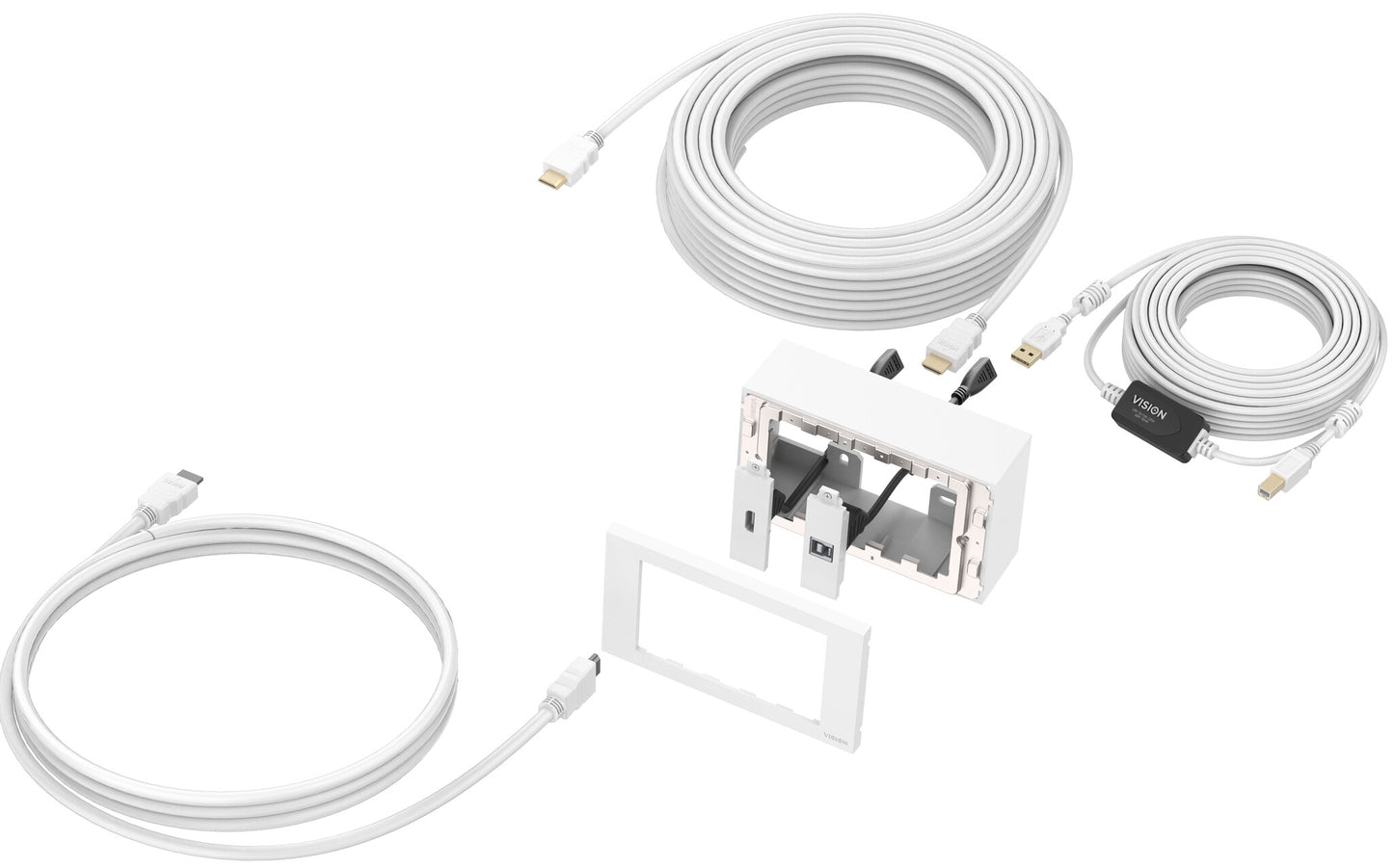 Vision TC3-PK10M socket-outlet HDMI + USB Type-B White