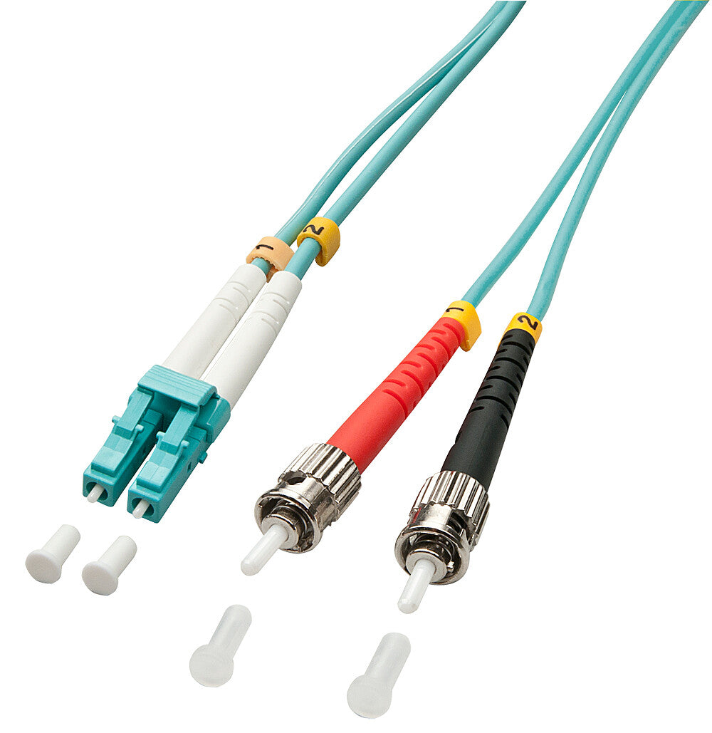 Lindy 1.0m OM3 LC - ST Duplex InfiniBand/fibre optic cable 1 m Turquoise