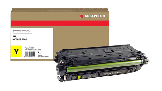 AgfaPhoto Compatible Toner Cartridge, Yellow, Replacement for HP CF362X, 508X, 9500 Pages