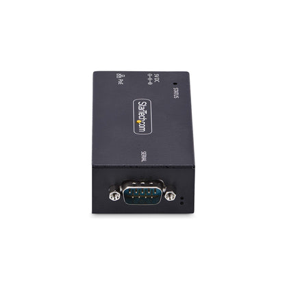 StarTech.com 1-Port Serial to Ethernet Adapter, 802.3af PoE IP Serial Device Server For Remote RS232 Devices, Wall/DIN Rail Mountable, RJ45 LAN to DB9 Serial Converter, TAA