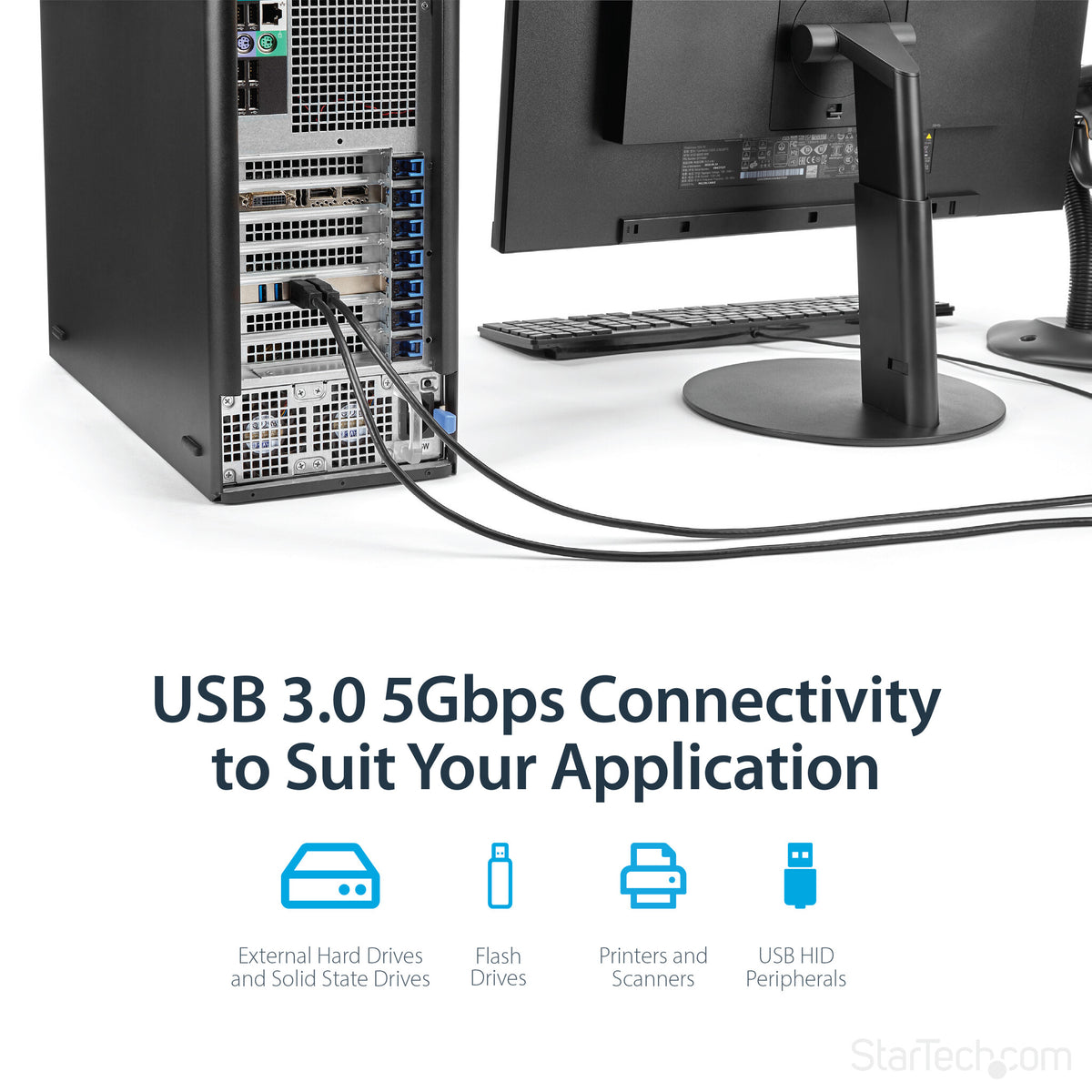 StarTech.com 4 Port USB 3.0 PCIe Card w/ 4 Dedicated 5Gbps Channels (USB 3.2 Gen 1) - UASP - SATA / LP4 Power - PCI Express Adapter Card