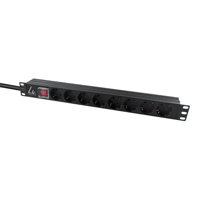 Lanview LVR-2MSCH-SCH-C13-8 power distribution unit (PDU) 8 AC outlet(s) 1U Black