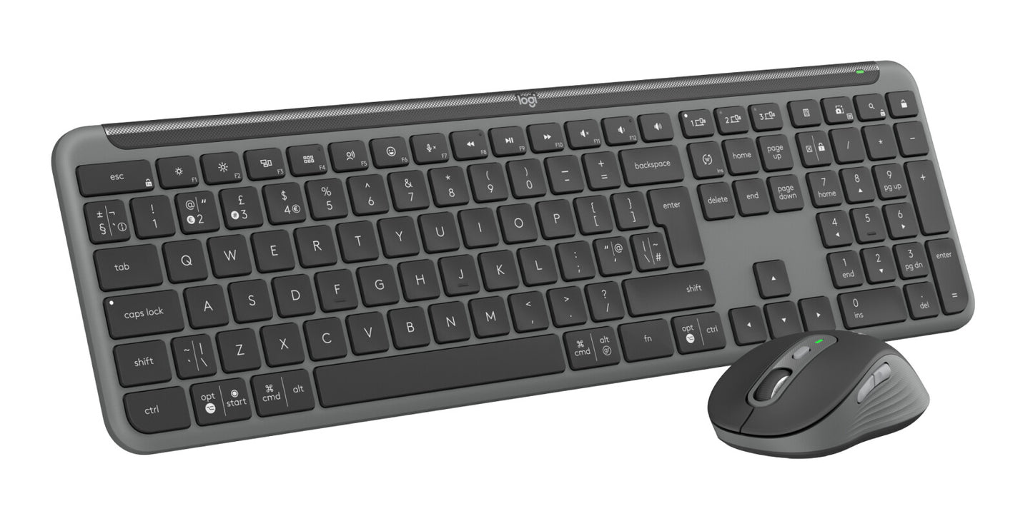 Logitech Signature Slim MK950 for Business keyboard Mouse included Office RF Wireless + Bluetooth QWERTY UK English Graphite