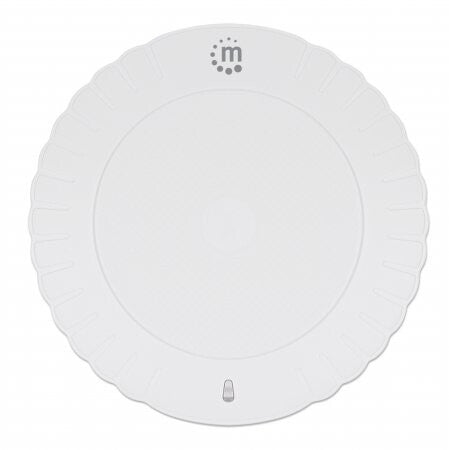 Manhattan Smartphone Wireless Charging Pad, 5W charging, QI certified, White, Micro-USB to USB-A cable included, Micro-USB input into pad, USB-A wall charger/input required (not included), Cable 0.5m, Three Year Warranty
