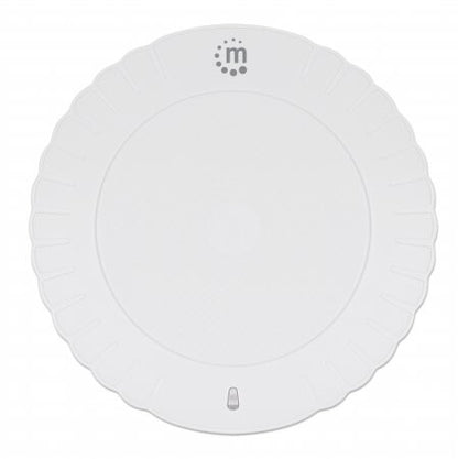 Manhattan Smartphone Wireless Charging Pad, 5W charging, QI certified, White, Micro-USB to USB-A cable included, Micro-USB input into pad, USB-A wall charger/input required (not included), Cable 0.5m, Three Year Warranty