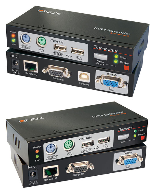 Lindy 300m CAT5 KVM Extender Combo, USB and VGA