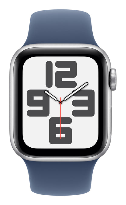 Apple Watch SE GPS 40mm Silver Aluminium Case with Denim Sport Band - S/M