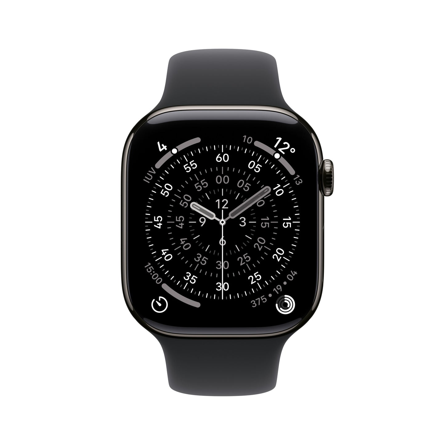 Apple Watch Series 11 GPS + Cellular 42mm Slate Titanium Case with Black Sport Band - M/L