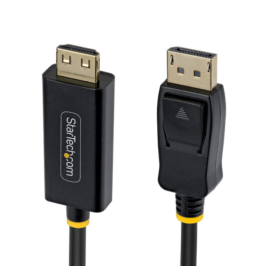 StarTech.com 15ft (4.5m) DisplayPort to HDMI Adapter Cable with Gripping Connectors, 4K 60Hz, HDR, Uni-Directional DP to HDMI Video Converter, DP Desktop to HDMI Monitor