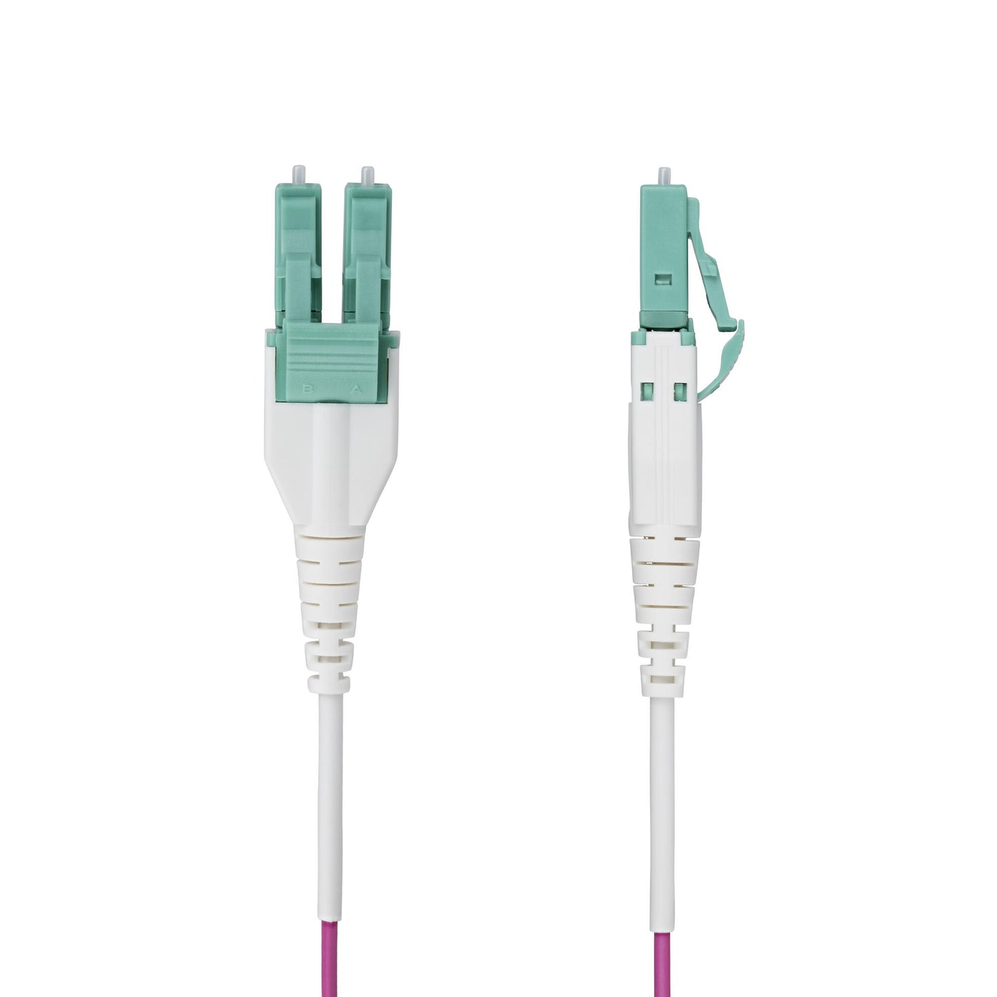 StarTech.com 5m (16ft) LC to LC (UPC) OM4 Multimode Fiber Optic Cable, Erika Violet, 50/125µm, 40G/100G, LOMMF/VCSEL, Uniboot Fiber Jumper Cord, OFNR Riser Rated