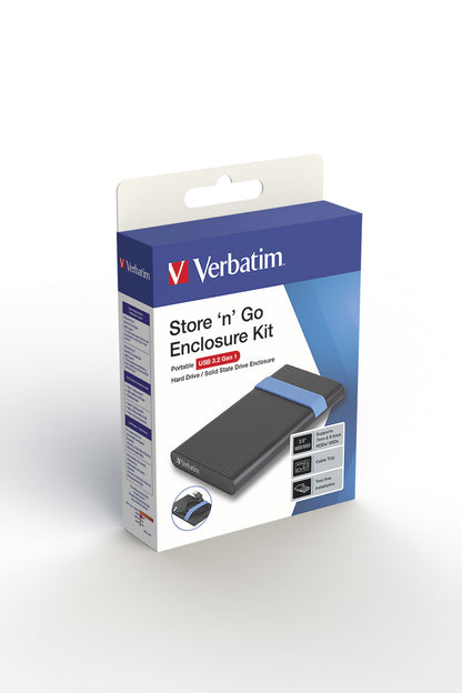 Verbatim Store'N'Go Enclosure Kit HDD/SSD enclosure Black, Blue 2.5"