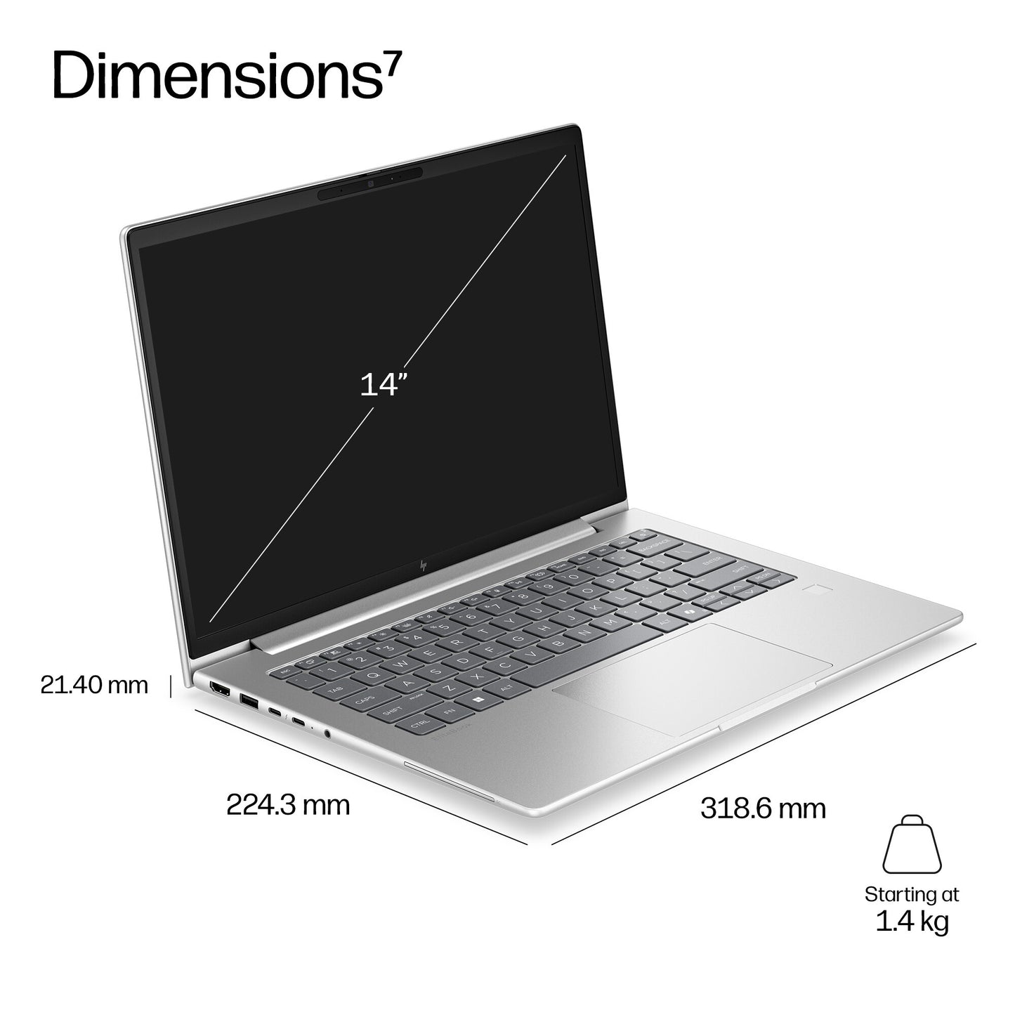 HP EliteBook 6 G2a 14 inch Notebook AI PC AMD Ryzen™ 7 250 Laptop 35.6 cm (14") WUXGA 16 GB DDR5-SDRAM 512 GB SSD Wi-Fi 7 (802.11be) Windows 11 Pro Silver