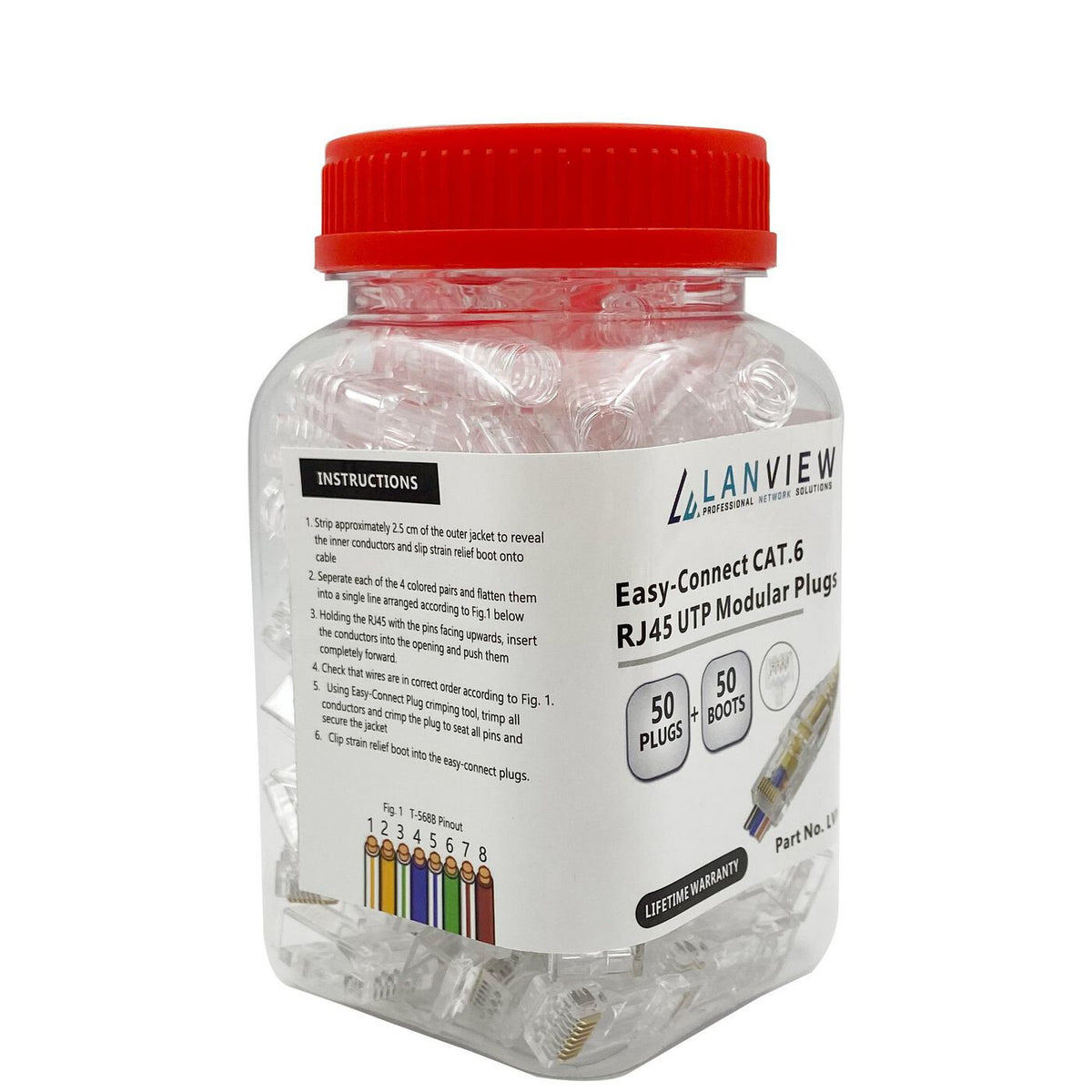 Lanview LVN125305 wire connector RJ45 Transparent