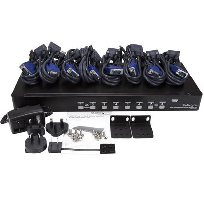 StarTech.com 8 Port 1U Rackmount USB KVM Switch Kit with OSD and Cables