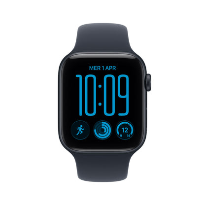 Apple Watch SE (3nd generation) SE 3 GPS + Cellular 44mm Midnight Aluminium Case with Navy Blue Sport Band - S/M