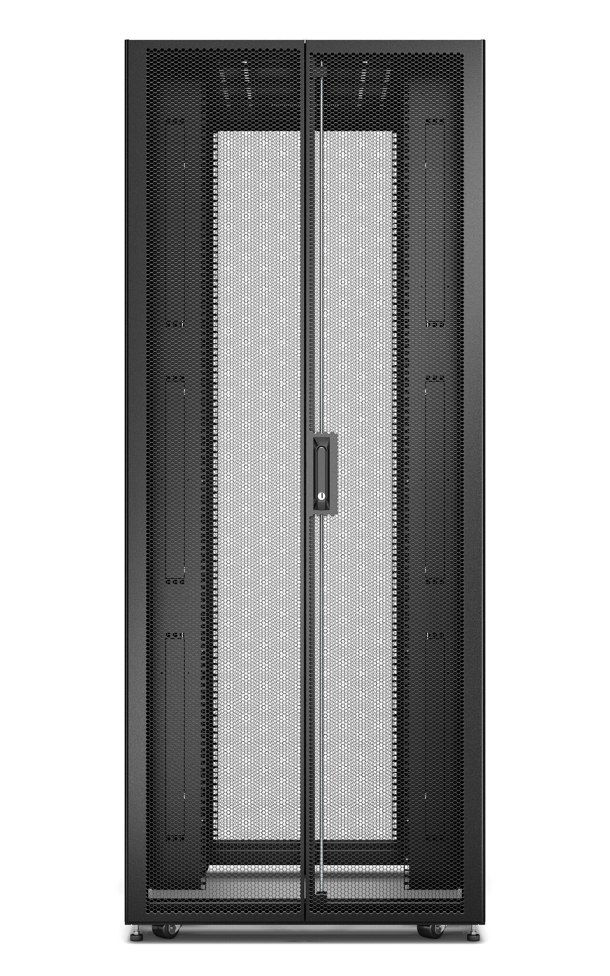 APC Easy Rack, 42U, Black, With Roof, Castors, Feet, 4 Brackets, and Side Panels, No Bottom, 1991H x 800W x 1100D mm