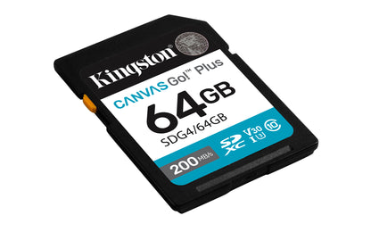 Kingston Technology Canvas Go! Plus 64GB SDXC Canvas Go Plus Gen4 200MB/s C10 UHS-I U3 V30