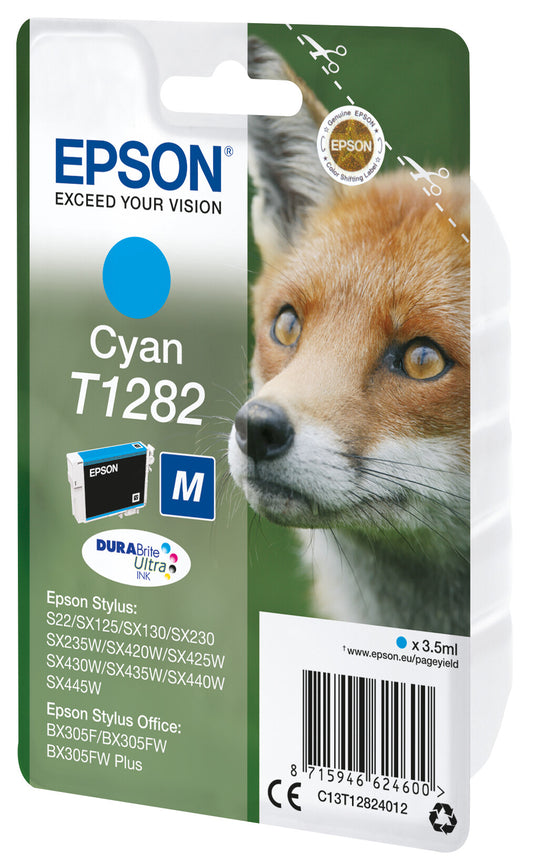 Epson Fox T1282 DURABrite Ultra Single Cyan ink cartridge