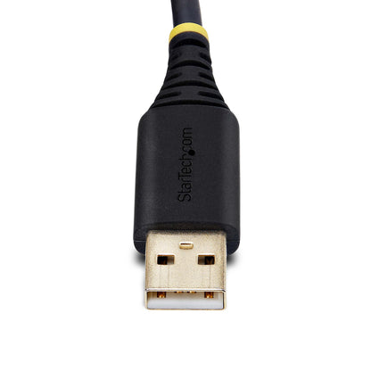 StarTech.com 6.6ft (2m) USB to Null Modem Serial Adapter Cable, COM Retention, FTDI, USB-A to DB9 RS232, Interchangeable DB9 Screws/Nuts, Windows/macOS/Linux