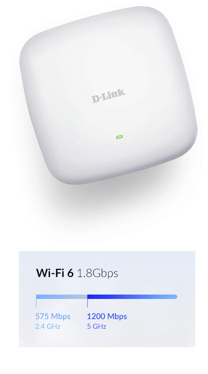 D-Link DAP‑X2810 Nuclias Connect AX1800 Wi-Fi 6 Dual-Band PoE Access Point