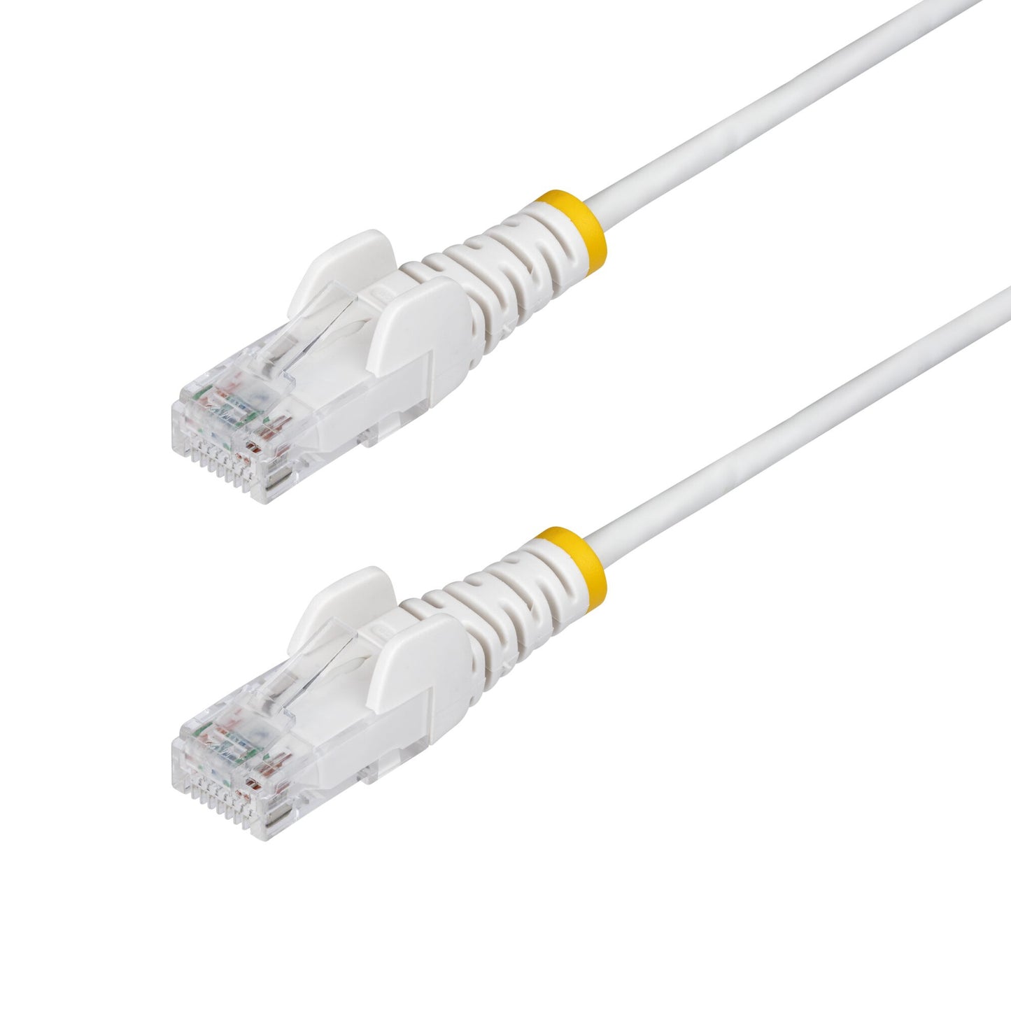 StarTech.com 25cm White Slim CAT6 Ethernet Cable, Snagless, 100W PoE, UTP, LSZH, 28AWG Pure Bare Copper Wire, Slim RJ45 Network Patch Cord w/Strain Reliefs, Individually Tested