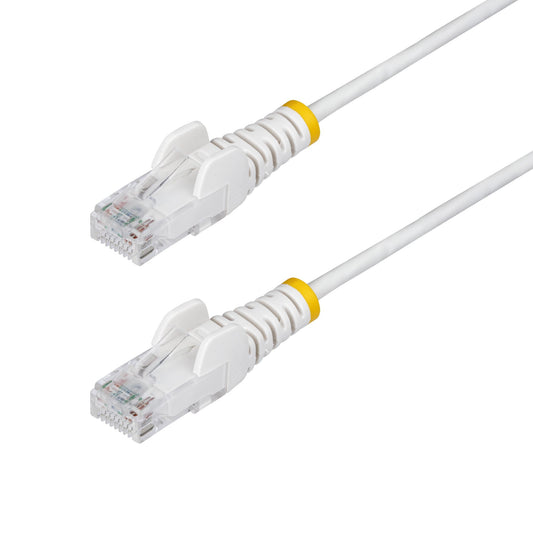 StarTech.com 25cm White Slim CAT6 Ethernet Cable, Snagless, 100W PoE, UTP, LSZH, 28AWG Pure Bare Copper Wire, Slim RJ45 Network Patch Cord w/Strain Reliefs, Individually Tested